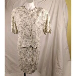 Liz Claiborne Collection Skirt Suit Size 8 (Skirt), Size 10 (Top) Floral - Issue